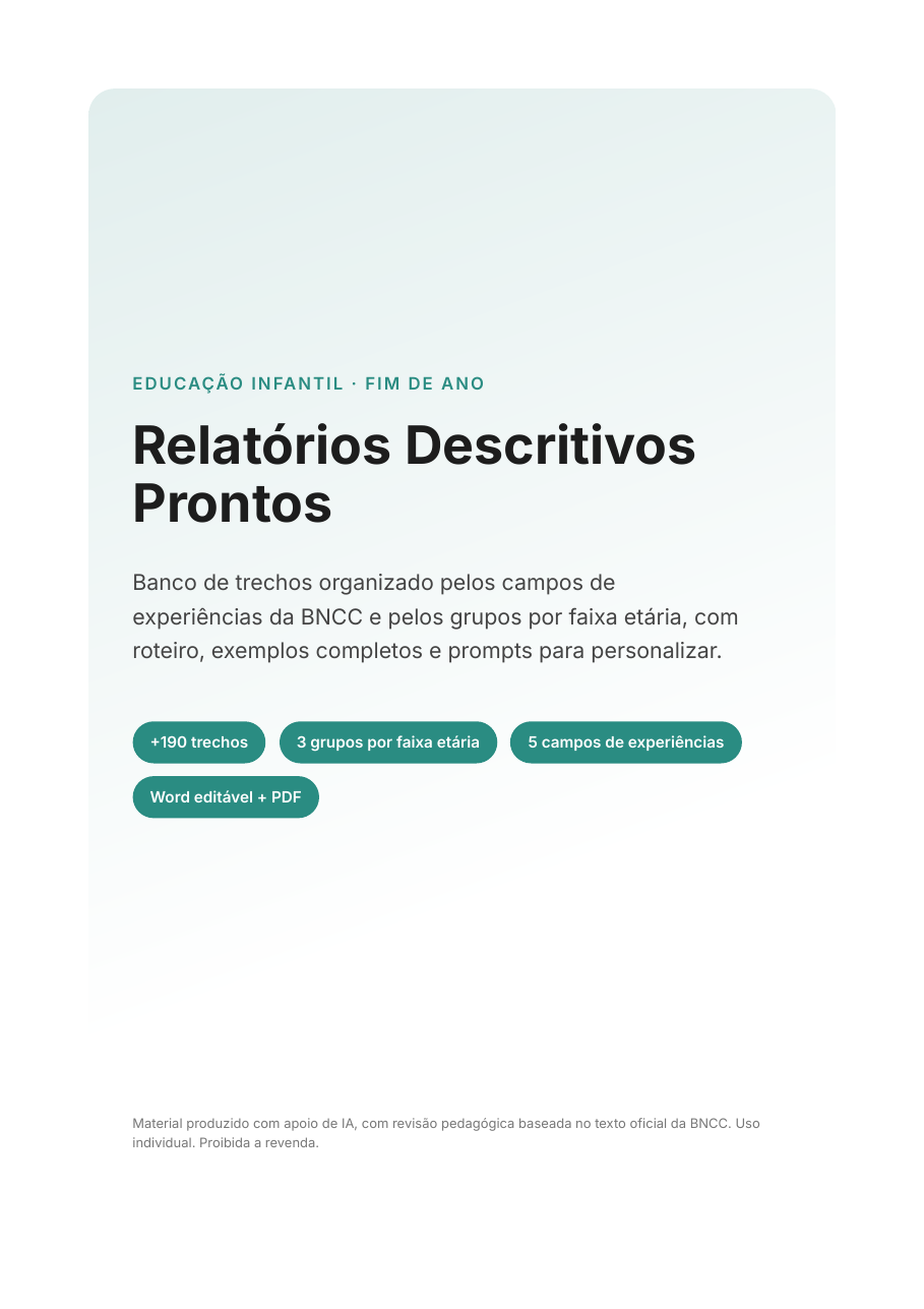 Capa do material Relatórios Descritivos Prontos